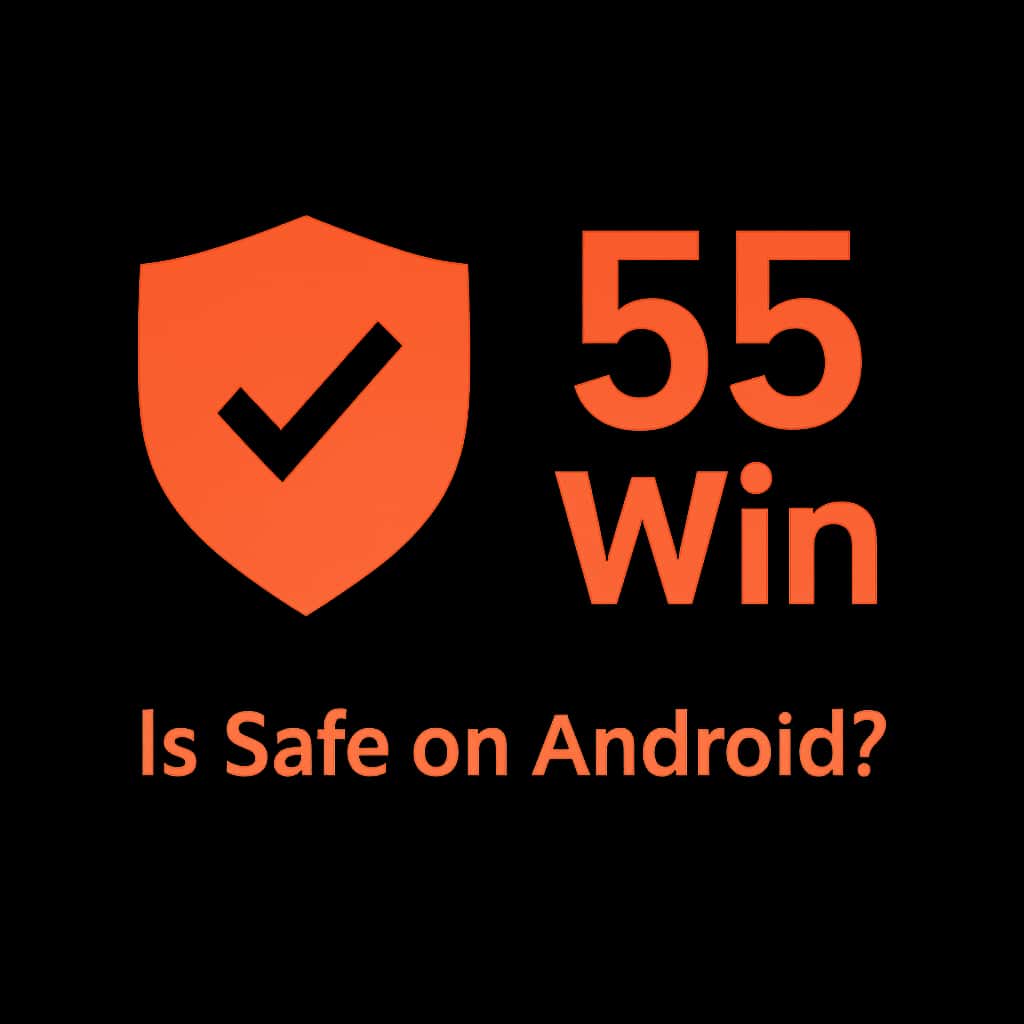 Icon representing the safety analysis of the 55 Win app on Android.