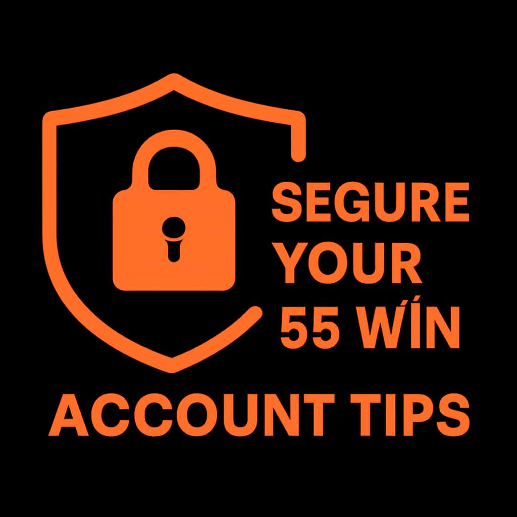 An icon illustrating tips for securing a 55 Win account.