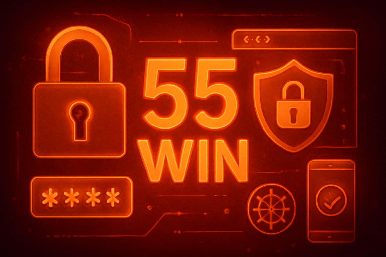 Image illustrating secure practices for the 55 Win account.