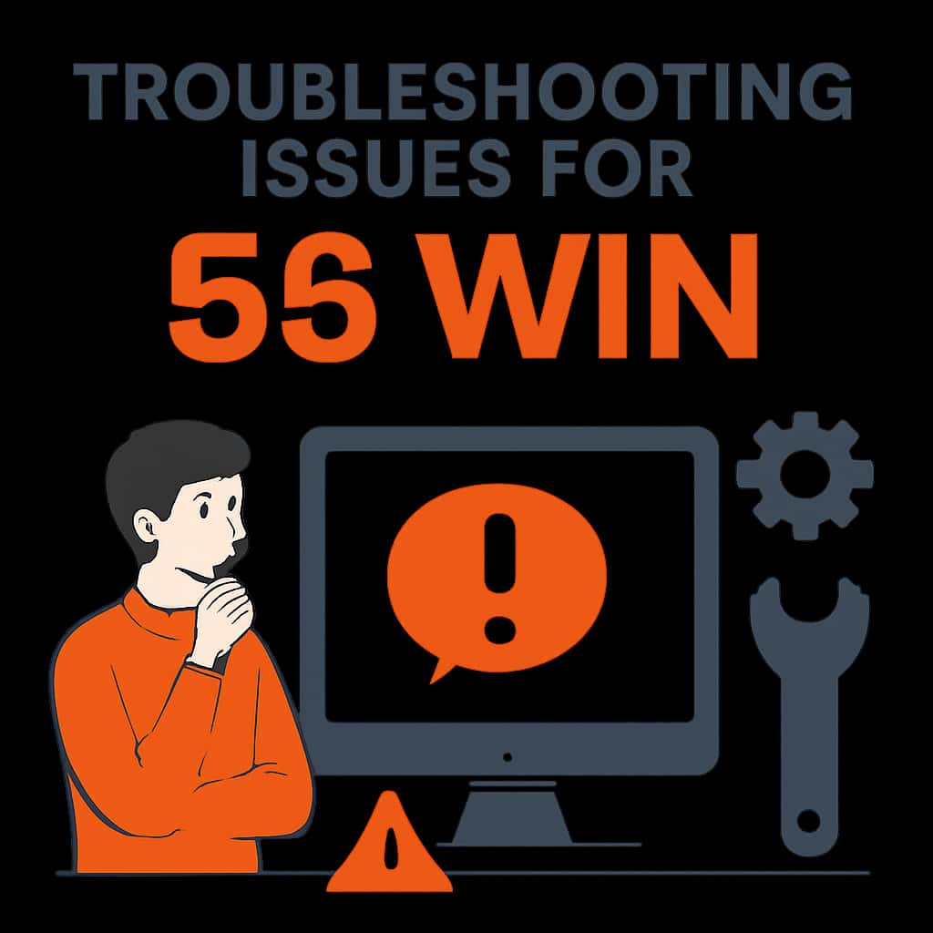 Diagram illustrating common issues in 55 Win app