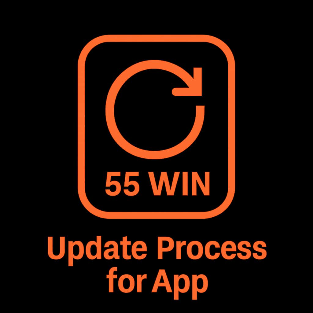 Icon indicating the update process for the 55 Win App.